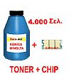 ΣΥΜΒΑΤΟ TONER ΣΕ  BOTTLES & CHIP KONICA MINOLTA 2400W CYAN