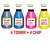 TONER IN BOTTLE & CHIP  KONICA MINOLTA 2400 BLACK + CYAN + MAGENTA + YELLOW  
