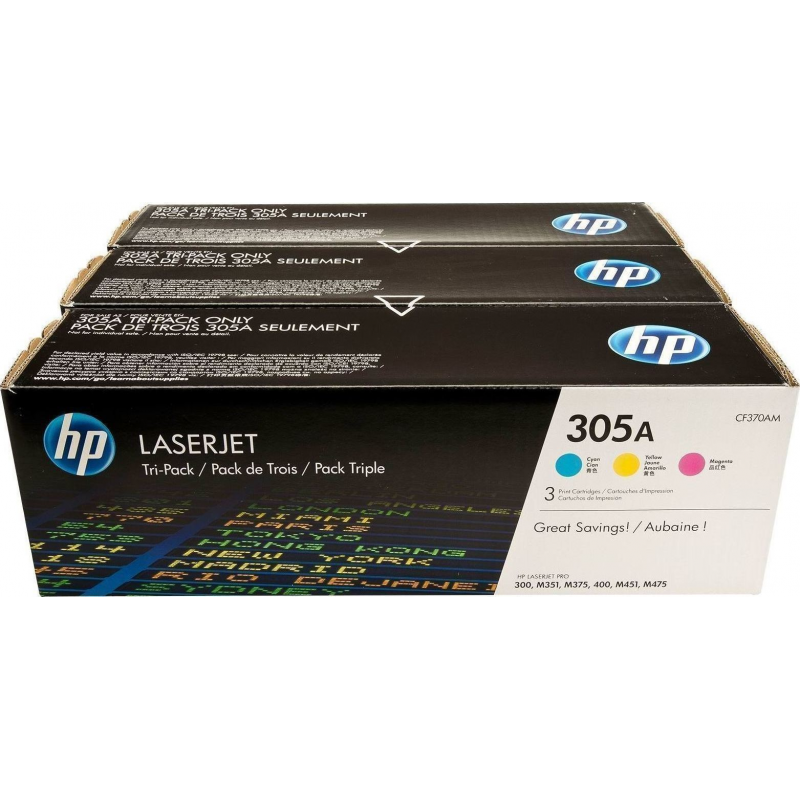 HP LaserJet 305A Tri-Pack Cyan/Magenta/Yellow (CF370AM)