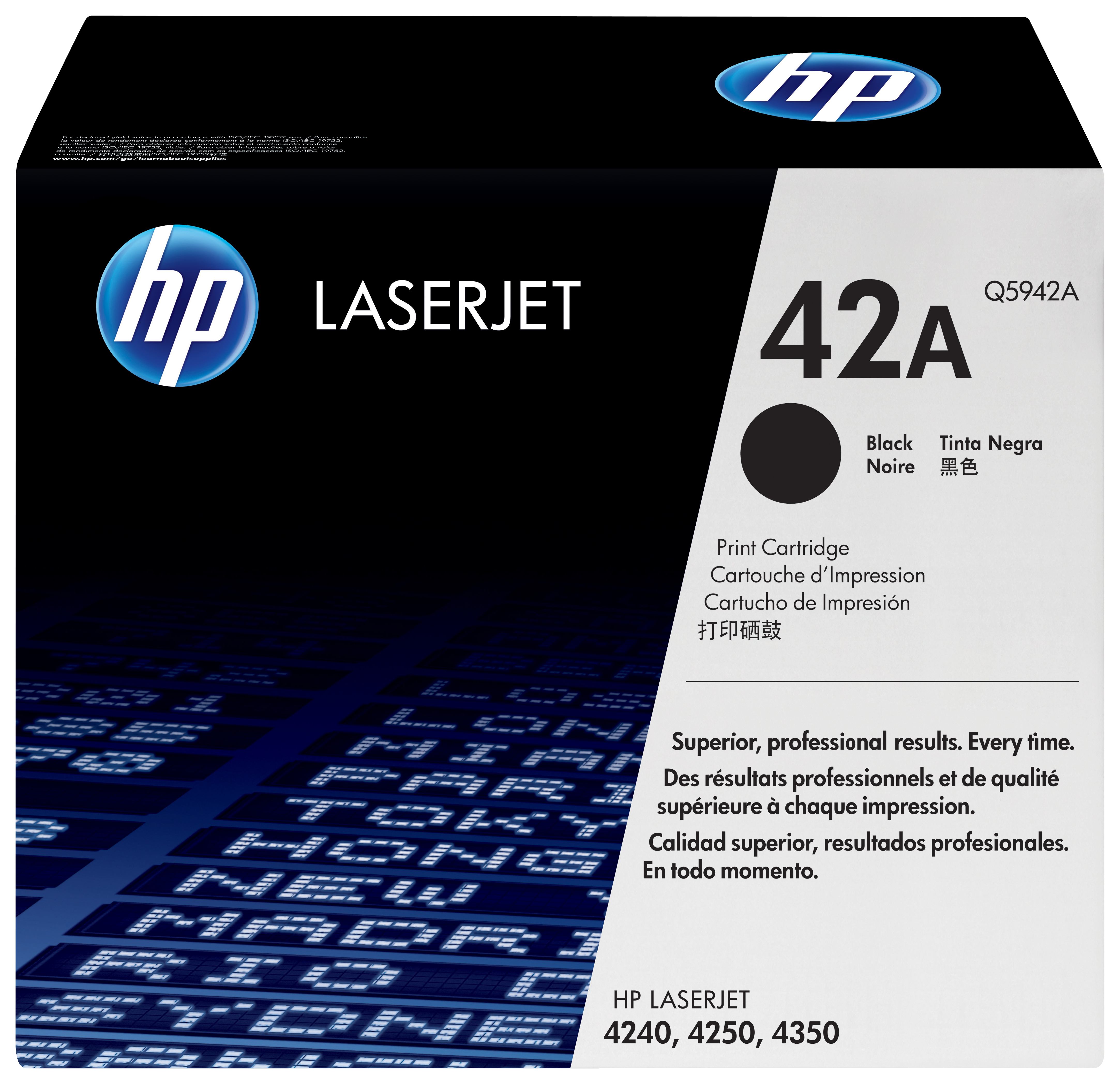 HP 42A Toner Laser Εκτυπωτή Μαύρο 10000 Σελίδων (Q5942A)