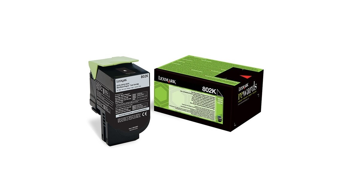 Lexmark 802HK Toner Laser Εκτυπωτή Μαύρο High Yield Return Program 1000 Σελίδων (80C20KE)