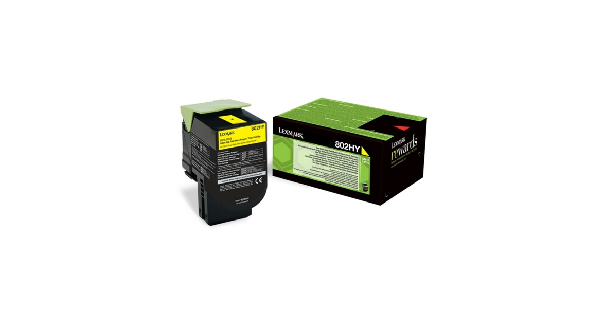 Lexmark 802HY Toner Laser Εκτυπωτή Yellow High Yield Return Program 1000 Σελίδων (80C2HYE)